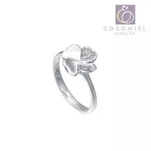 꼬임 네잎크로버 R-17 커플 우정 실버링 은반지 패션 W177305