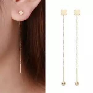 정품 14K 골드 크로버 롱 귀걸이 피어싱_한쪽 W039AC5