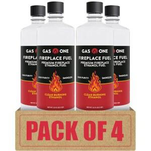 가스원 바이오 에탄올 연료 테이블 상판 화덕, 야외 스토브용 대형 4 x 1 QT (32온스) 벽난로 무연 및 깨끗한 연소 고급