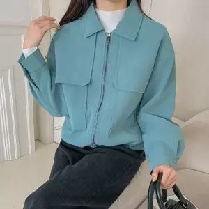 [다잇템] 여자 집업 카라넥 드로우코드 주머니 환절기 세무 자켓_24129408_588872