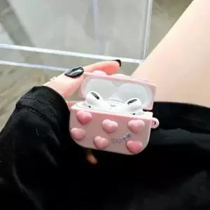 무선 이어폰 에어팟 보호 핑크 하트 실리콘 케이스 (WFI2192)