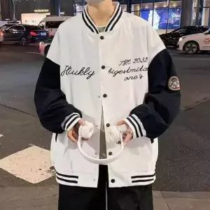 배색 남성 경량 야구 점퍼 얇은 소재 캐주얼 후드 아우터 남친룩