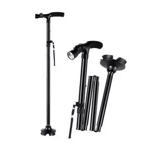 MUAMUA LED 4발 보행 보조 4단 접이식 지팡이 (WBDC988)