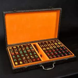 마작패 보드게임 마작세트 케이스 투명 카트 린넨 혈단 게임