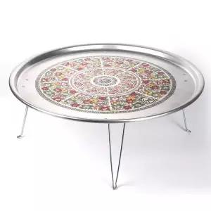 [콩심팥심]5호 66.5cm 양은발상 별왕대 접이식 옛날 양은밥상