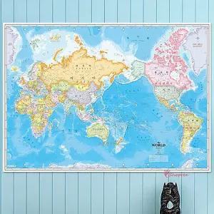 세계지도 어린이 학습 지리 교육용 107x77cm 행정 전세계 포스터rst229
