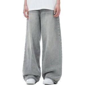 Y2k 배기 청바지 남성 여성 스트리트웨어 그룬지 팬츠 와이드 레그 힙합 빈티지 데님 스케이터 그레이 오버사이즈