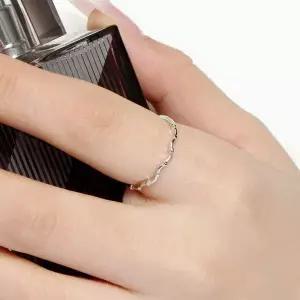 [콩심팥심]실버925 백금 물결 오픈링 반지 SILVER925