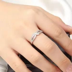 [콩심팥심]실버925 백금 오픈링 반지 큐빅 SILVER925