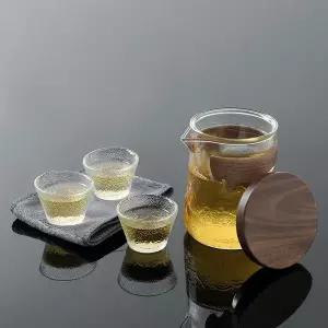 [콩심팥심]휴대용 내열유리 다기세트 3인 다도 다도 차우리기 여행용다기세트