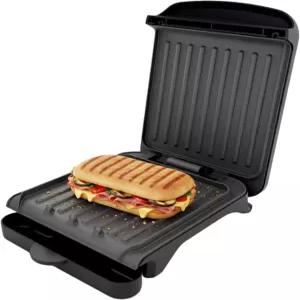 OVENTE 2인분 전기 실내 그릴 파니니 프레스 간편한 청소 논스틱 플레이트 코팅 180도 8.15인치 x 7.4인치