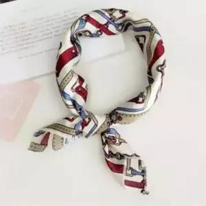 화려한 실크 미니 스카프 선택 스카이블루레드체인 W82B62A