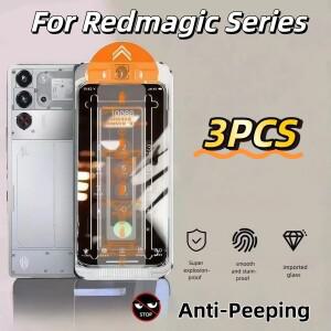 ZTE Nubia RedMagic 8/8S/9/9S/10/10S/11 Pro용 초음파 먼지 없는 및 기포 개인 정보 보호 강화 유리 화면