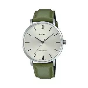 [신세계라이브쇼핑]카시오 MTP-VT01L-3B 라운드 남성 가죽 아날로그 시계