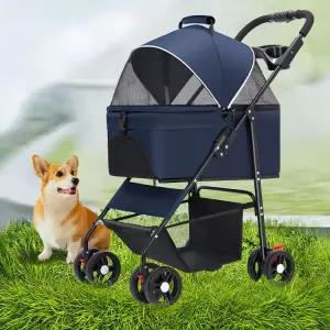 강아지 유모차 경량 소형견 시트 일체형 솔크로니 노견