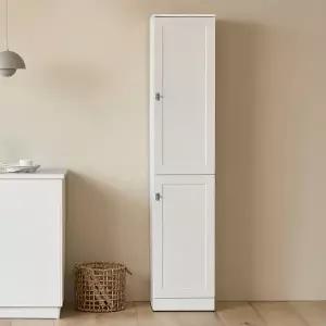 [아이엔지홈]킨포 화이트 심플 키큰 주방수납장 400 루체 실버손잡이