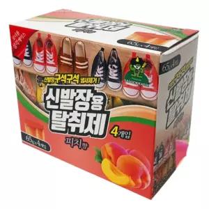 신발장용 탈취제 발냄새제거 운동화 구두 냄새 습기제거 방향제 피치향 65g 4개입