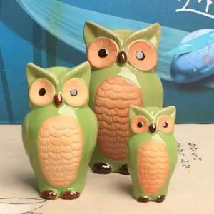 녹색 MWW932F0 키다리 부엉이 소품인형 3P세트