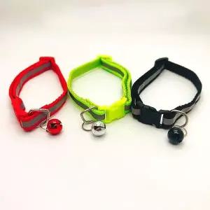 고양이 방울 목걸이 길이조절 가능 야간산책 반사판