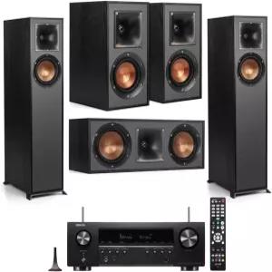 2팩 R-610F 바닥 스탠드형 홈 스피커 - R-41M 책장 R-52C 센터 채널 데논 AVR-S670H 75W 5.2채널 8K