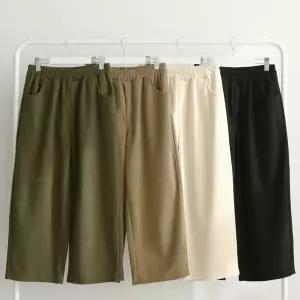 여성 겨울 기모 골덴 와이드팬츠 쫀쫀 밴딩 데일리 바지