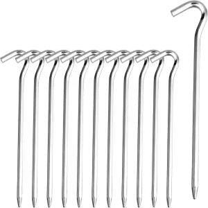 텐트 말뚝 - 후크가 달린 알루미늄 7 u2019 헥사곤 막대 못 스파이크 정원 캠핑 캐노피 피칭