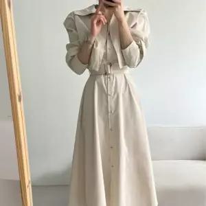 [하프클럽/에이치스타일](스타일하우스) 원피스 OPS 트렌치 무드 벨트 셔츠 롱원피스 UJS-010