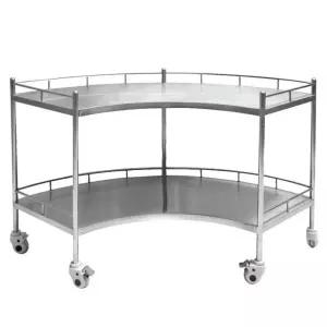 곡선형 트롤리 스테인리스304 부채꼴 2단 이동식 의료용 병원 치과 폐기대