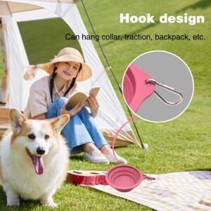 650ML 및 애완 동물을 위한 휴대용 접이식 실리콘 그릇 개 밥 고양이 식수