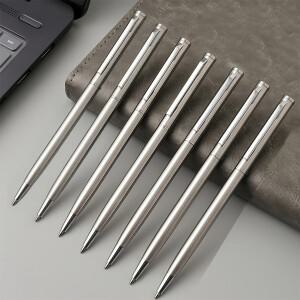 실버 스테인리스 스틸 볼펜 20개 세트 - 내구성이 뛰어나고  중간 굵기의 펜촉  트위스트 탑 디자인   필
