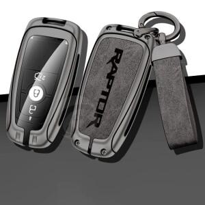 아연 합금 가죽 자동차 키 커버 케이스 홀더 쉘 포드 랩터 맞춤 로고 수호자 체인 버클 인테리어 액세서리