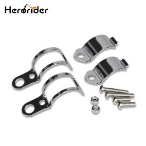 바이크 오토바이 방향 지시등 브래킷 재배치 마운트 거치대  전방 포크 클램프  실버 블랙  30mm-45mm