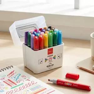 프리즘 5mm 사각 유성매직 마커펜 24색 세트 학용품