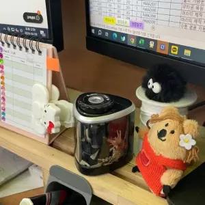 고품질 수동 자동 연필깎이 블랙 휴대용 연필 깎는기계 문구 학용품 (WFKG26K)