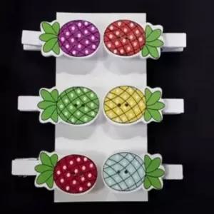 메모지집게 종이집게 사무용집게 모양나무집게 파인애플