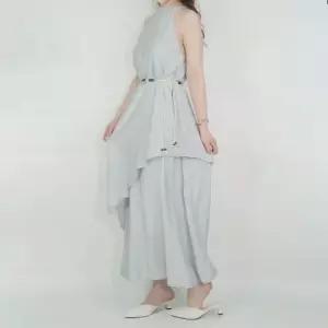 여름투피스세트 머쉬룸톤슬리브리스+롱스커트SET 여름투피스