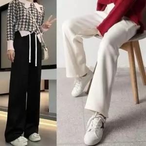 여자 일자 뽀글이 조거 와이드 바지 기모 겨울바지 와이드팬츠 벨벳 기모 골덴 방한