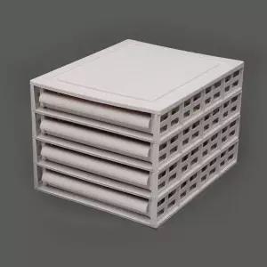 베이지 조립 의류수납 트레이 4단 서랍장 슬라이드형