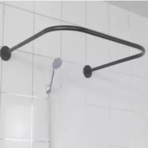ㄷ자 샤워커튼봉 욕실 화장실 욕조 블랙 90cm (WFHWFMO)