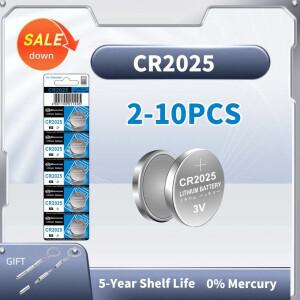 2-10PCS CR2025 대용량 버튼 셀 CR 3V 리튬 배터리 자동차 원격 제어 시계 코인