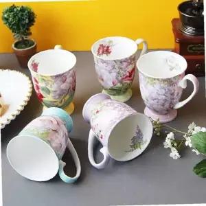 라일락 꽃패턴 머그컵 5P 세트 커피잔 도자기컵 선물