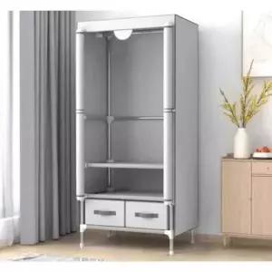 조립식 간이옷장 미니장농 가정용 수납 행거 자취방 가구 보관 오프화이트