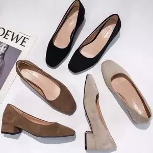 사각코 세무힐 펌프스 여성구두 드레스 컴포트 통굽 P5805 (WFKK5QR)