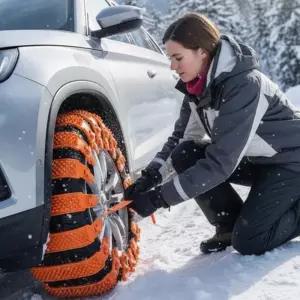 강력한 비상용 스노우체인 눈길 미끄럼방지 벨트형