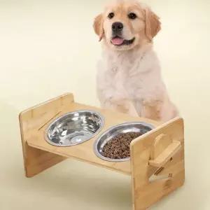 고양이 밥그릇 스테인리스 대나무 반려동물 강아지 밥그릇 물그릇 식기 급식기 자동