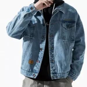 러블리 워싱 스타일링 블루 블랙컬러 남성 청바지 재킷데일리 집업 (WFKK4X3)