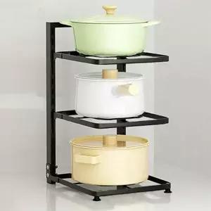 잔솔 RHQ413O0 후라이팬 3단 정리대 접시 그릇 냄비거치대 정리