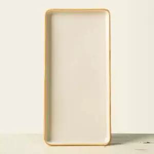 이천도자기 395ORU00 우디 직사각형 접시 도자기 그릇 플레이트