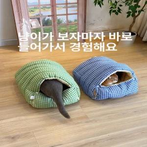 겨울용 고양이 방한 야외개집 애견 사계절용 대형 강아지집 반폐쇄형 겨울집 덮개 방수 침낭