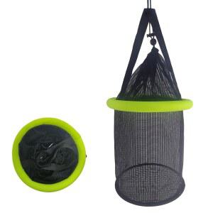 살아있는 미끼 저장 물고기를 위한 아벤틱 부유 물고기 바구니 그물 케이지 카약 낚시 액세서리 높이 15.7인치 / 40cm